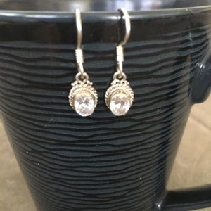 Dainty Oval Sparkle Earrings